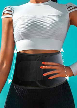 woman wearing white t-shrt and black leggings using slimwaist/
