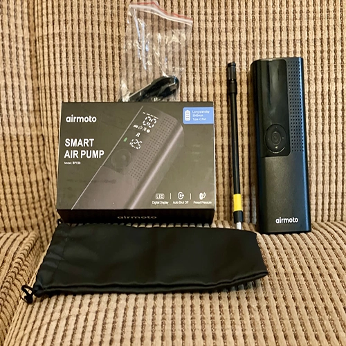 close up of airmoto and its package